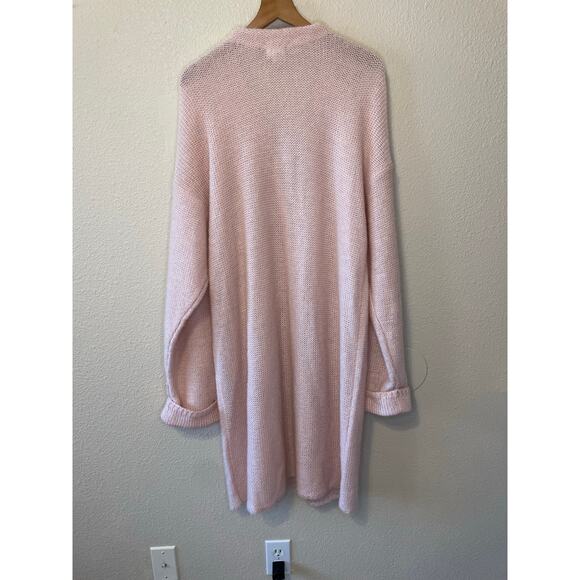 VTG Blushe By Spiegel Light Pink Mohair Blend Chunky Long Cozy Cardigan Small - Picture 5 of 10